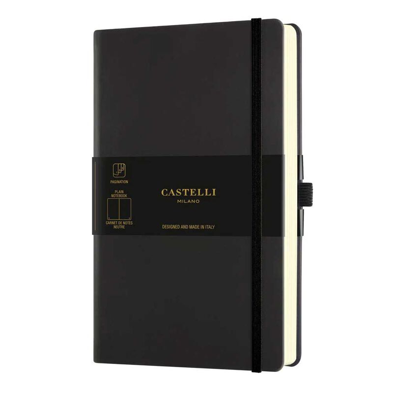 Castelli Aquarella A5 Plain Black Sepia Notebook image number 0
